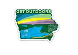 Single Iowa "Get Outdoors" Sticker